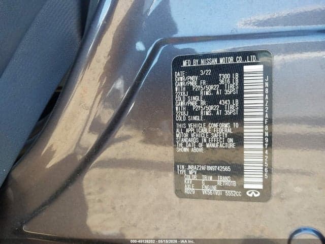 2022 INFINITI QX80 PREMIUM SELECT 9