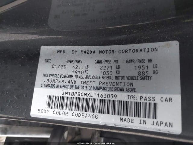 2020 MAZDA MAZDA3 SELECT PACKAGE 9