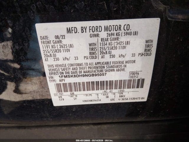 2022 FORD EXPLORER XLT 9