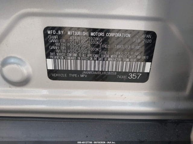 2020 MITSUBISHI OUTLANDER SPORT 2.0 ES AWC 9