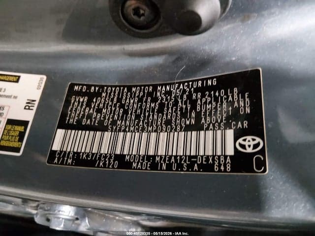 2021 TOYOTA COROLLA SE 9