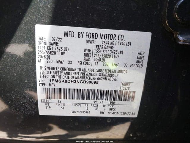 2022 FORD EXPLORER XLT 9