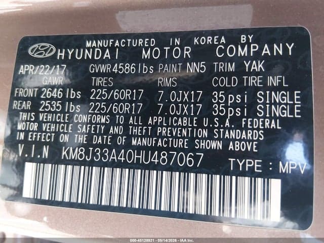 2017 HYUNDAI TUCSON SE 9