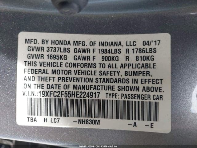 2017 HONDA CIVIC LX 9