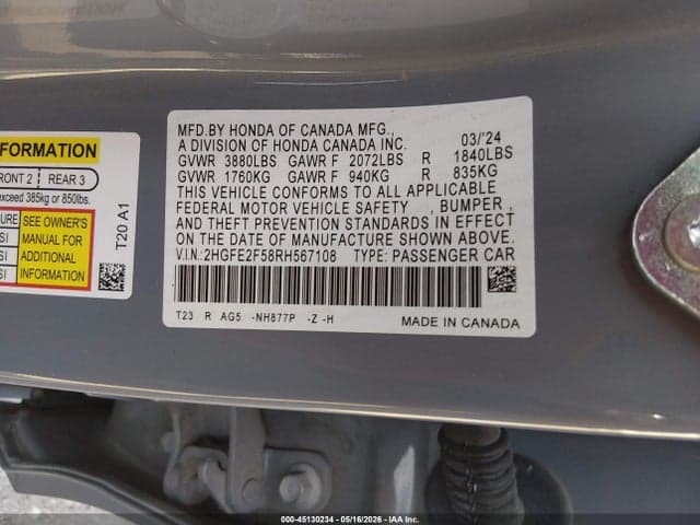 2024 HONDA CIVIC SPORT 9