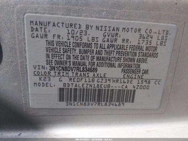 2024 NISSAN VERSA 1.6 S 9