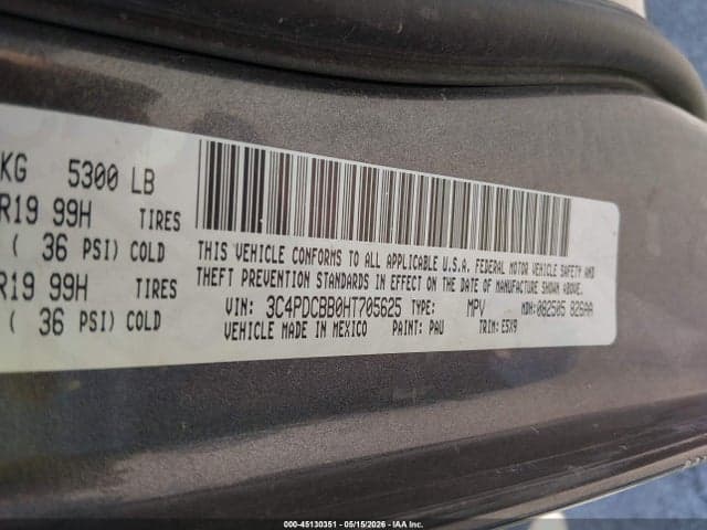 2017 DODGE JOURNEY SXT 9