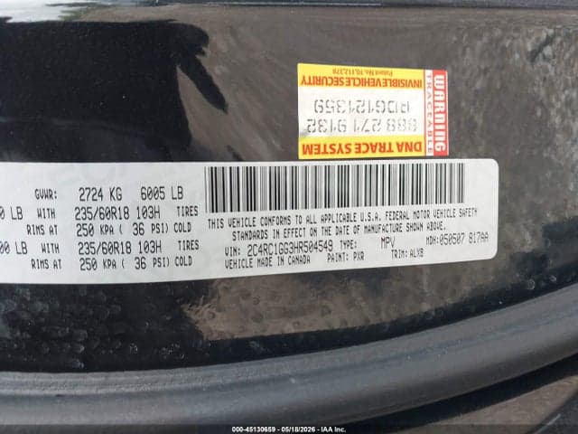 2017 CHRYSLER PACIFICA LIMITED 9