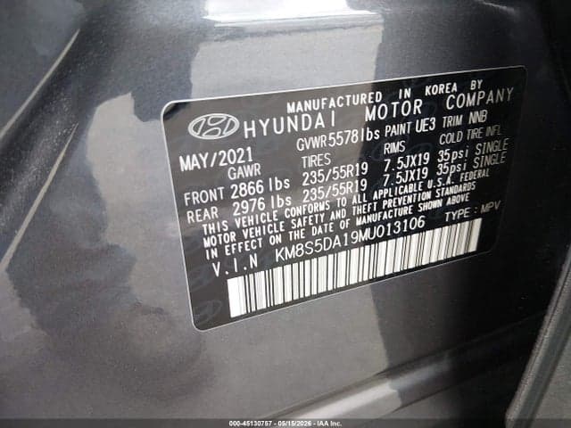 2021 HYUNDAI SANTA FE HYBRID LIMITED 9