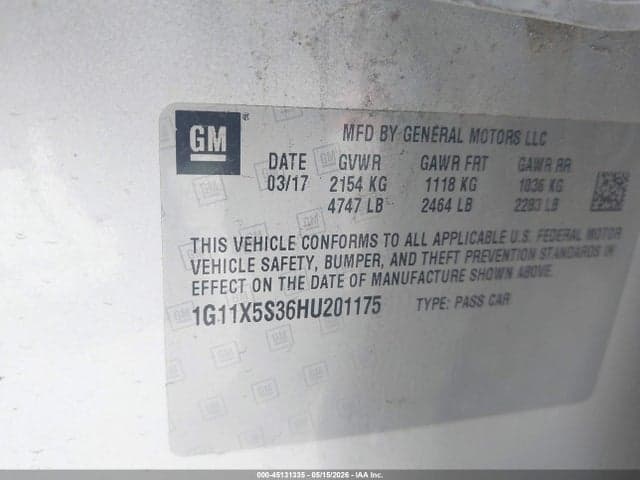 2017 CHEVROLET IMPALA 1FL 9