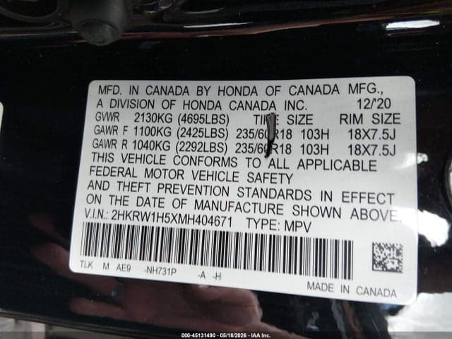2021 HONDA CR-V 2WD EX 9