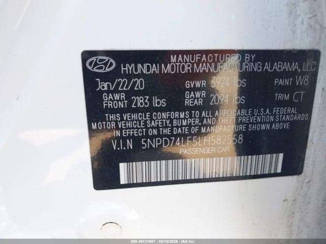 2020 HYUNDAI ELANTRA SE 9