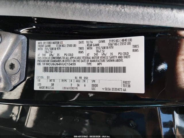 2017 FORD ESCAPE TITANIUM 9