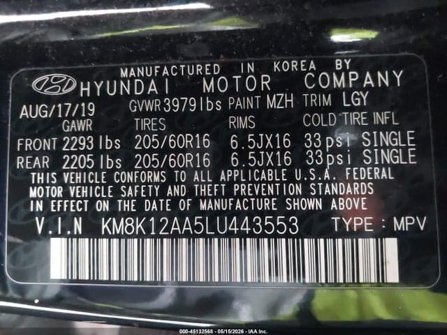 2020 HYUNDAI KONA SE 9