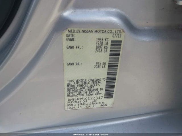 2020 NISSAN ALTIMA SR FWD 9