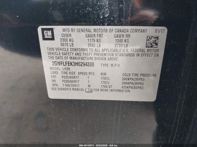 2017 CHEVROLET EQUINOX LT 9