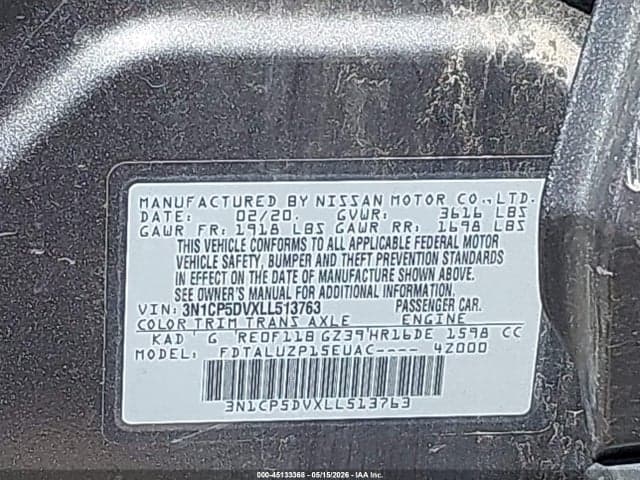 2020 NISSAN KICKS SR XTRONIC CVT 9