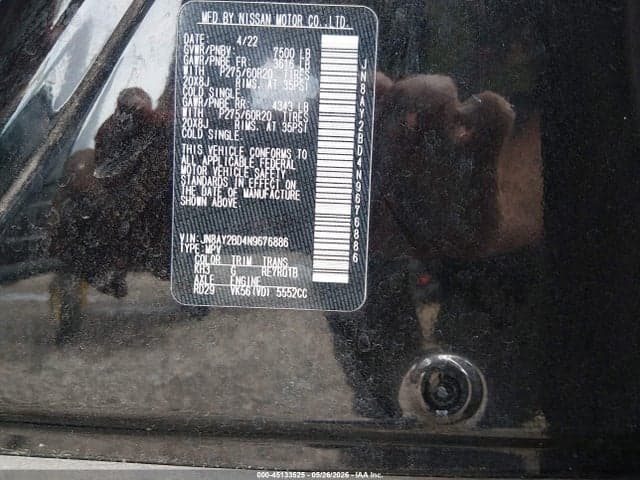 2022 NISSAN ARMADA SL 4WD 9