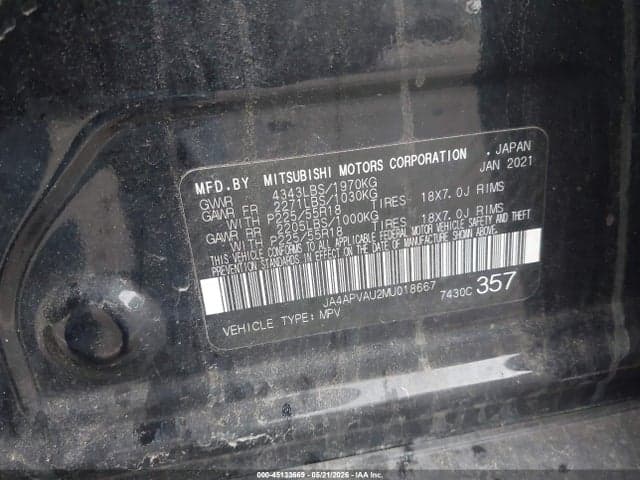 2021 MITSUBISHI OUTLANDER SPORT 2.0 SE 2WD 9