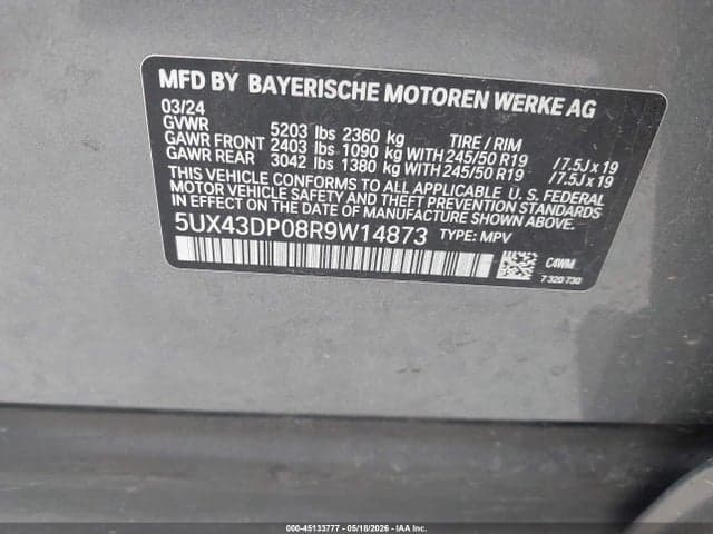 2024 BMW X3 SDRIVE30I 9
