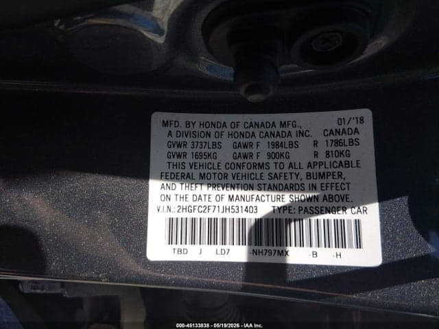 2018 HONDA CIVIC EX 9