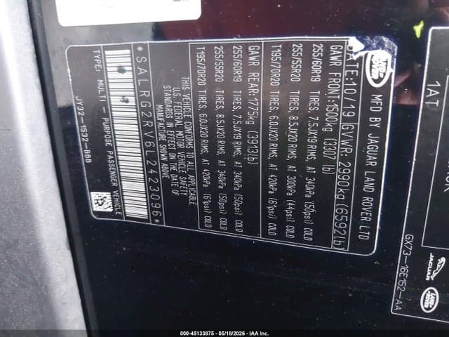 2020 LAND ROVER DISCOVERY 9