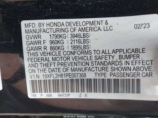 2023 HONDA CIVIC SPORT 9