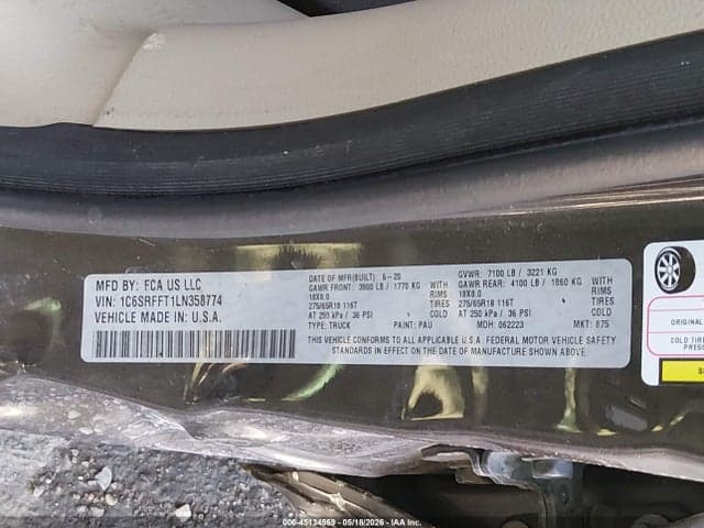 2020 RAM 1500 BIG HORN 4X4 5'7 BOX 9
