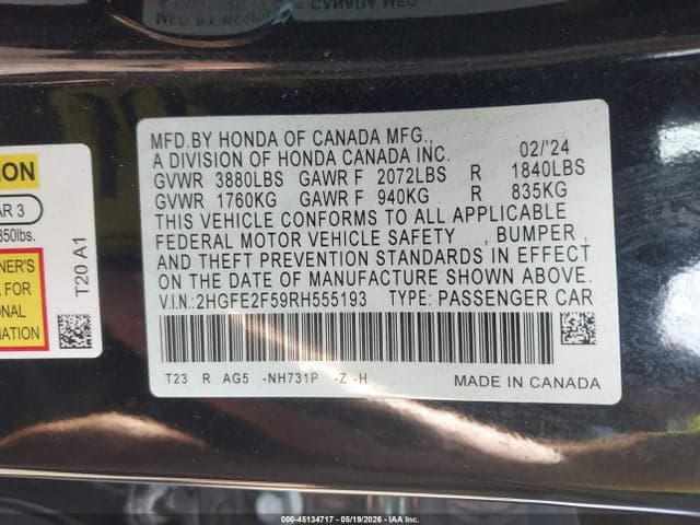 2024 HONDA CIVIC SPORT 9