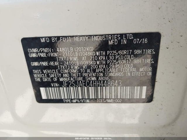 2017 SUBARU FORESTER 2.5I PREMIUM 9