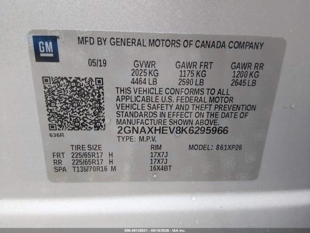 2019 CHEVROLET EQUINOX LS 9