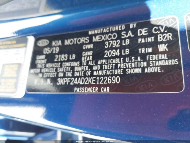 2019 KIA FORTE LXS 9
