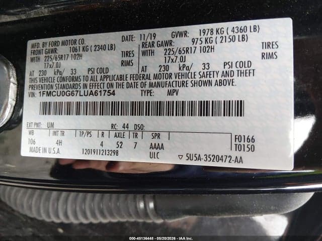 2020 FORD ESCAPE SE 9