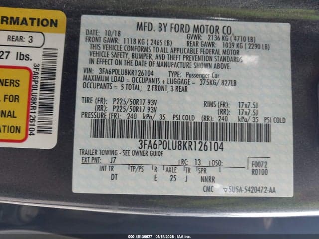 2019 FORD FUSION HYBRID SE 9
