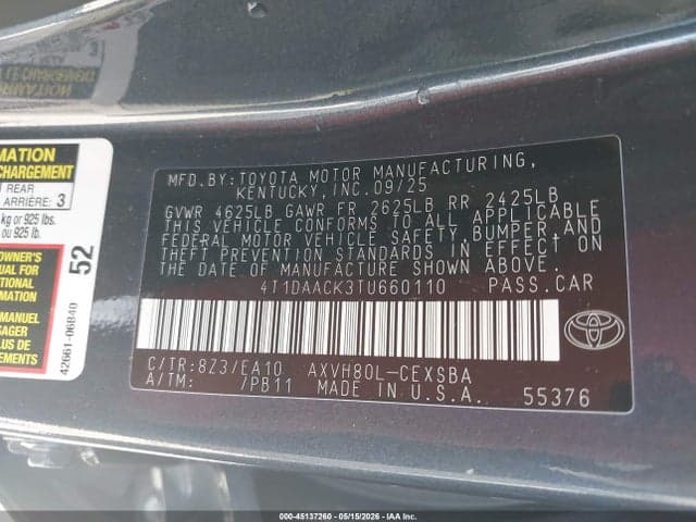 2026 TOYOTA CAMRY SE 9