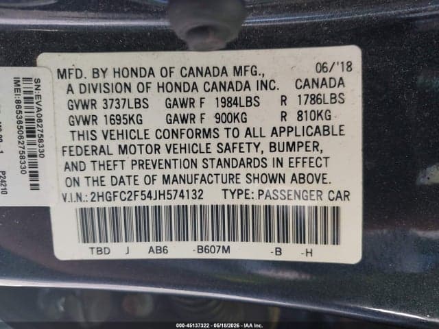 2018 HONDA CIVIC LX 9