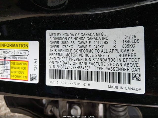 2025 HONDA CIVIC SPORT 9