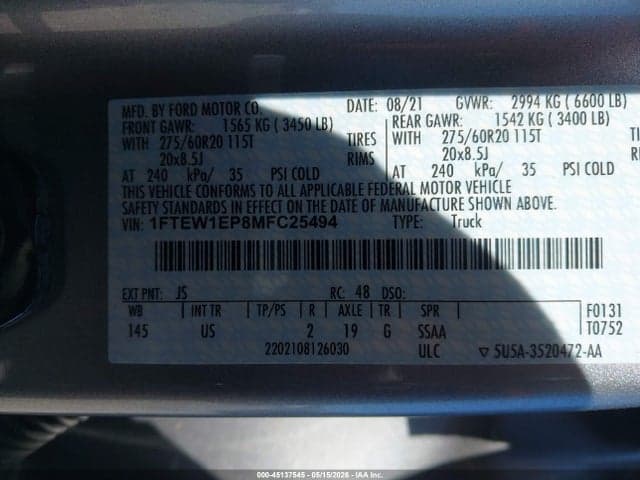 2021 FORD F-150 XLT 9