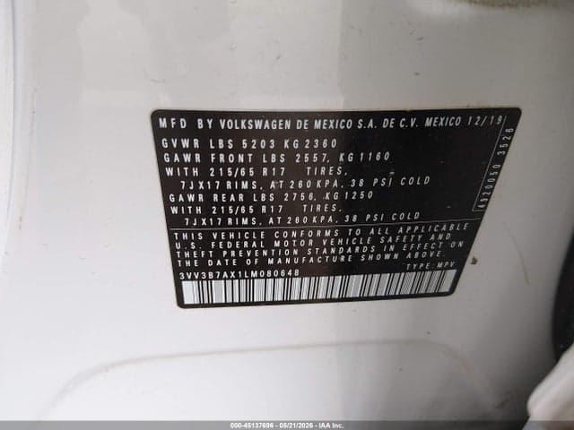 2020 VOLKSWAGEN TIGUAN 2.0T SE/2.0T SE R-LINE BLACK/2.0T SEL 9