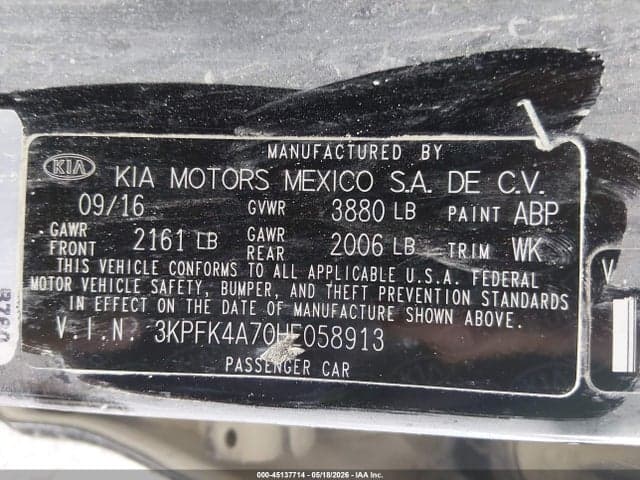 2017 KIA FORTE LX 9