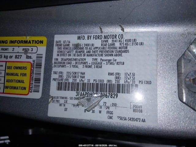 2017 FORD FUSION SE 9