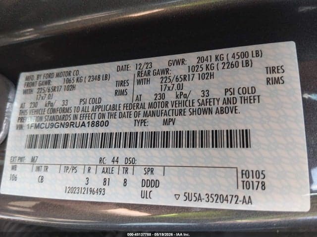 2024 FORD ESCAPE ACTIVE 9