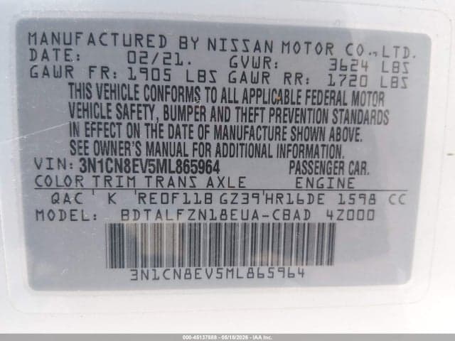 2021 NISSAN VERSA SV XTRONIC CVT 9