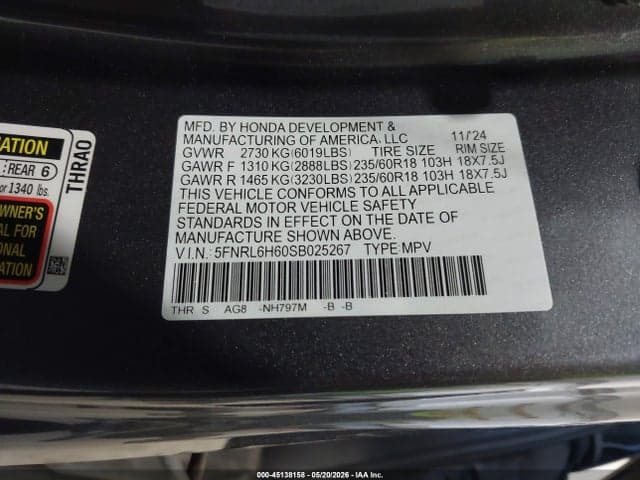 2025 HONDA ODYSSEY EX-L 9