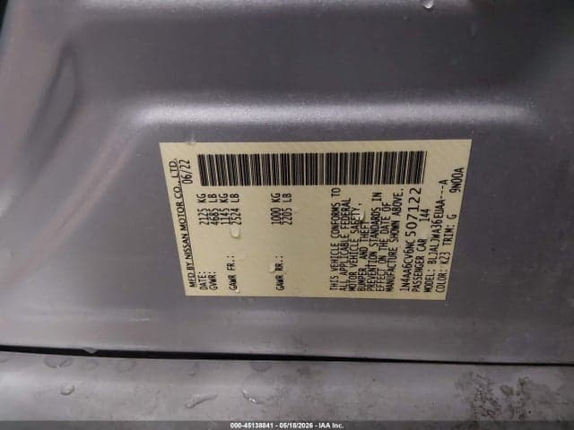 2022 NISSAN MAXIMA SV XTRONIC CVT 9