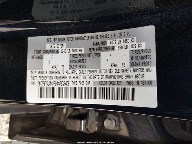 2025 MAZDA MAZDA3 2.5 S 9