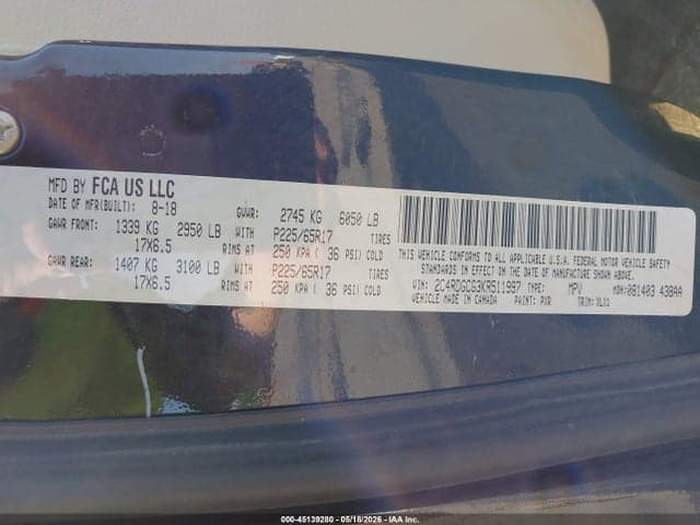 2019 DODGE GRAND CARAVAN SXT 9