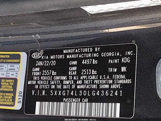 2020 KIA OPTIMA LX 9