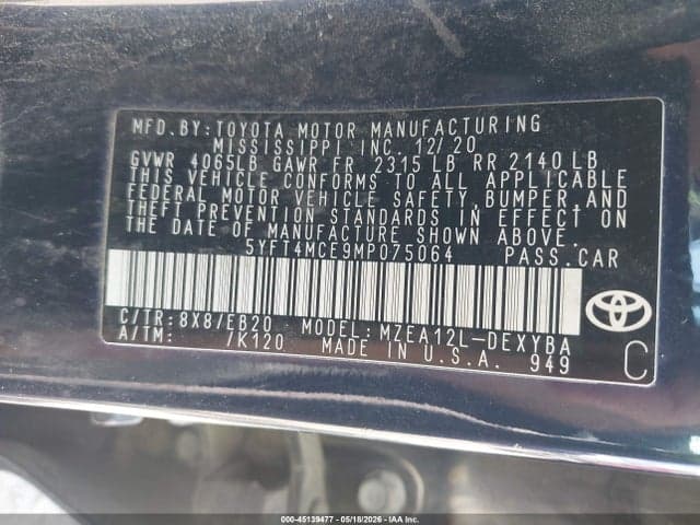 2021 TOYOTA COROLLA XSE 9