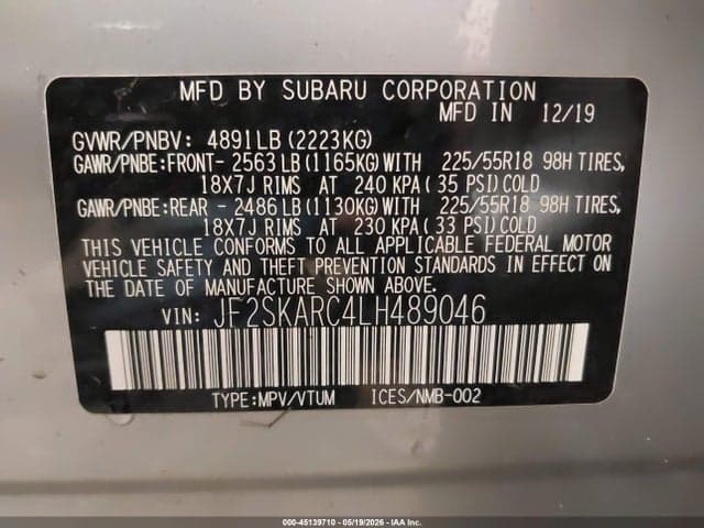 2020 SUBARU FORESTER SPORT 9